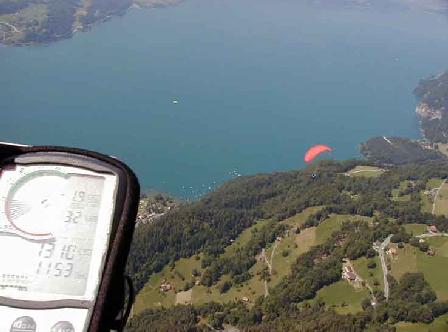 The red paraglider is my wife Masako